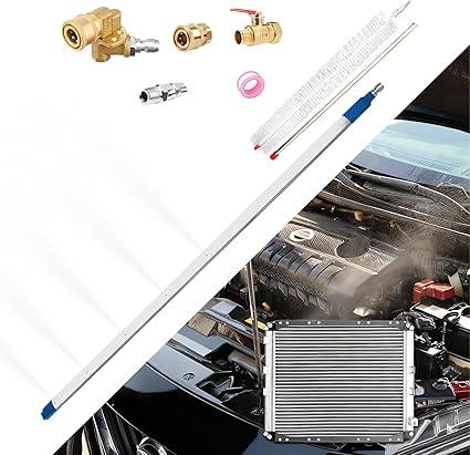 40″Radiator Cleaning Wand, Water/Air 4500PSI Pressure Washer Tool with Pressure Washer Gun Adapter, Clean Brush and Sealing Tape, Tips for Cars, Trucks, Heavy Equipment Radiator Cleaning Tool
