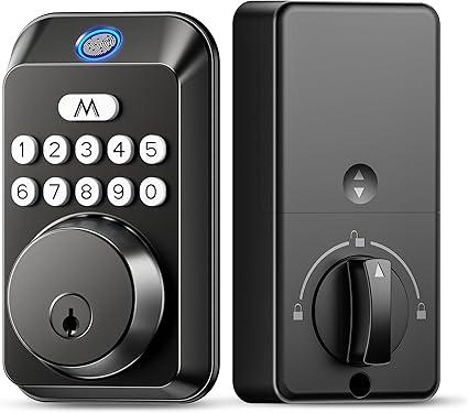 Fingerprint Door Lock - Keyless Entry Door Lock, Electronic Keypad Deadbolt, Smart Locks for Front Door - Auto Locking, Biometric,One-time Codes,Easy to Install (Matte Black)