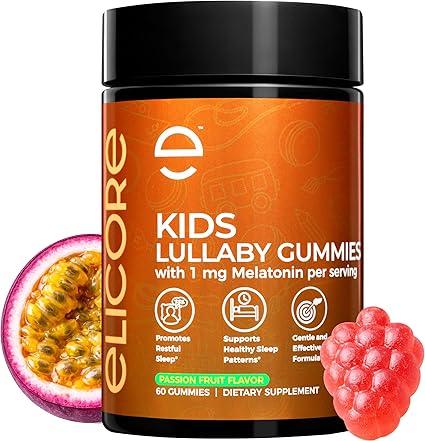 1 mg Melatonin Gummies Kids – Kids Sleep Gummies with Vitamin B6 and Passion Fruit Flavor – Children's Melatonin Gummies 3 in 1 Complex for Deep Sleep – 2 Month Supply